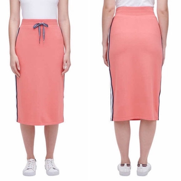 Tommy Hilfiger Women’s Knit Midi Skirt side stripe - Picture 2 of 10